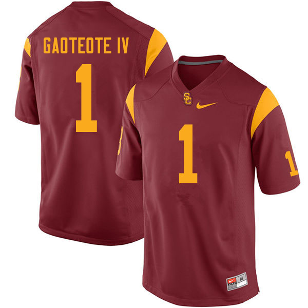 Men #1 Palaie Gaoteote IV USC Trojans College Football Jerseys Sale-Cardinal